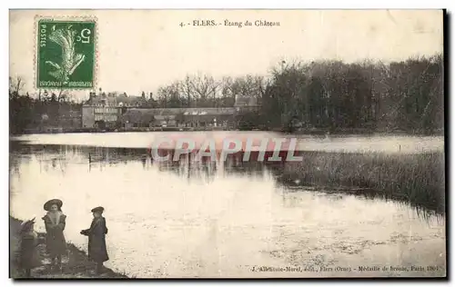 Cartes postales Flers Etang du Chateau Enfants