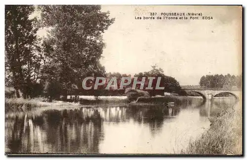 Cartes postales Pousseaux Nievre Les bords de I Yonne et le Pont
