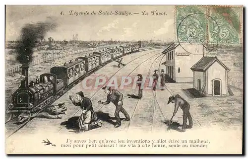 Cartes postales Legende de Saint Saulge Le Tacot Train Cochon Pig