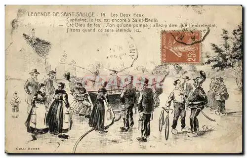 Cartes postales Legende De Saint Saulge Les Deux Feux pompier Fireman