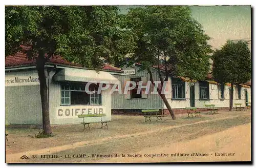 Ansichtskarte AK Bitche Le Camp Batiments de la Societe Cooperatve Militaire d Alsace Coiffeur Militaria