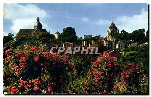 Cartes postales Provins Seine et Marne Panorama de la Ville Haute Sur la Raseraie I Eglise St Quiriace et la Tou