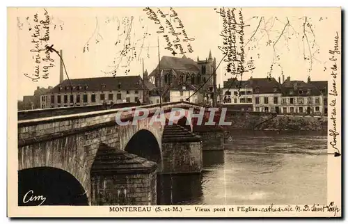 Cartes postales Montereau Vieux pont et I Eglise