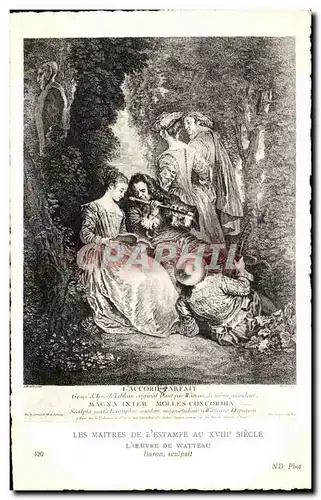 Cartes postales Les Maitres De L Estampe Au XVIII Siecle L Oeuvre De Watteau Baron acuipait