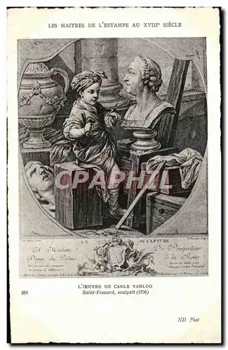 Cartes postales Les Maitres De L Estampe Au XVIII Siecle L Oeuvre Der Carle Vanloo Saint Fessard aculpsit 1756