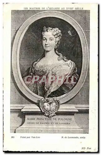 Ansichtskarte AK Les Maitres De L Estampe Au XVIII Siecle Marie Princesse De Pologne Reine De Erance Et De Navarr