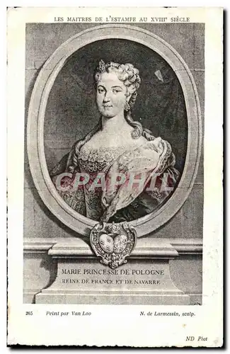 Cartes postales Les Maitres De L Estampe Au XVIII Siecle Marie Princesse De Pologne Reine De Erance Et De Navarr