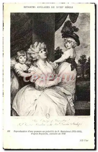 Ansichtskarte AK Estampes Anglaises Du XVIII Siecle Reproduction d une gravure au pointille de F Bartolozzl 1735