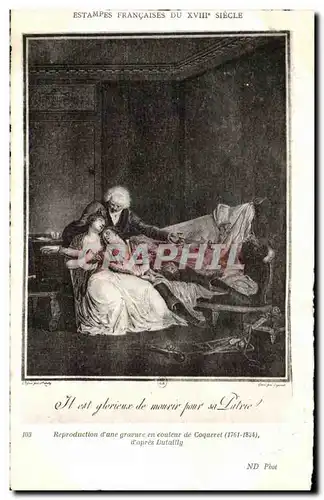 Cartes postales Estampes Anglaises Du XVIII Siecle Reproduction d une gravure en couleur de Coqueret 1761 1824 d