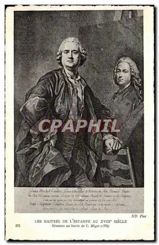 Cartes postales Les Maitres De L Estampe Au XVIII Siecle Gravure au burin de C Miger 1779