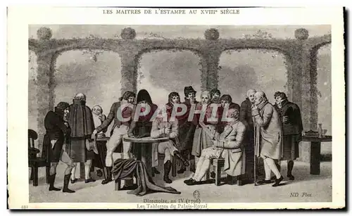 Ansichtskarte AK Les Maitres De L Estampe Au XVIII Siecle Directoire an IV 1796 Les Tablettes du Palais Royal