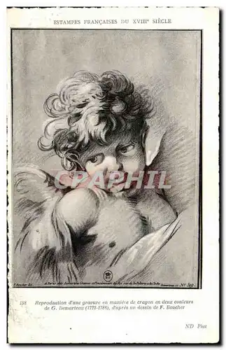 Cartes postales Estampes Francaises Du XVIII Siecle Reproduction d une gravure en maniere de erayon en deux cont