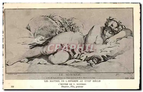 Cartes postales Les Maitres De L Estampe Au XVIII Siecle L Oeuvre De F Boucher Huquire Fiis graveur