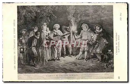 Cartes postales Les Maitres De L Estampe Au XVIII Siecle L Oeuvre De Watteau C N Cochin scuipt