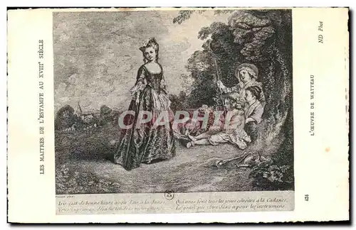 Ansichtskarte AK Les Maitres De L Estampe Au XVIII Siecle L Oeuvre De Watteau