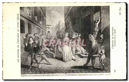 Cartes postales Les Maitres De L Estampe Au XVIII Siecle L Oeuvre De Watteau Gravure de L Jacob