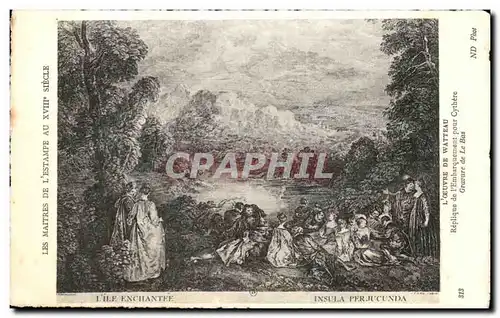 Cartes postales Les Maitres De L Estampe Au XVIII Siecle L Oeuvre De Watteau Replique de I Embarquement pour Cyt