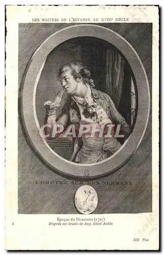 Cartes postales Les Maitres De L Estampe Au XVIII Siecle Epoque du Directoire 1797 D apres un dessin de Aug Sain