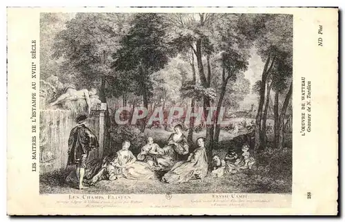 Ansichtskarte AK Les Maitres De L Estampe Au XVIII Siecle L Oeuvre De Watteau Gravure de N tardlen