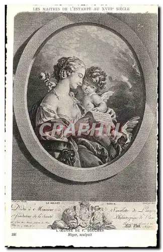 Cartes postales Les Maitres De L Estampe Au XVIII Siecle L Oeuvre De F Boucher Miger Sculpslt