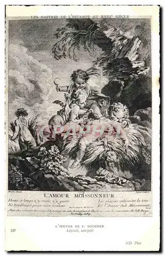 Cartes postales Les Maitres De L Estampe Au XVIII Siecle L Oeuvre De F Boucher Lepicic sculpsit