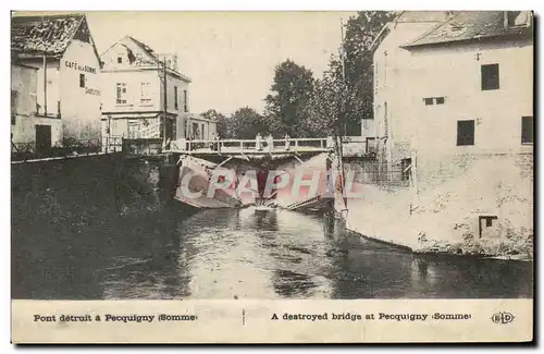 Cartes postales Pont detruit Pecquigny Militaria