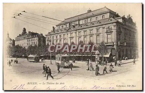 Cartes postales Rouen Le Tbeatre des Arts Tramway