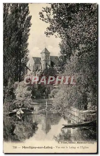 Cartes postales Montigny sur Loing Vue sur le Loing et l Eglise