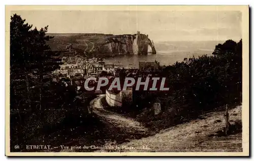 Cartes postales Etretat Vue prise du Chemin de la Plage