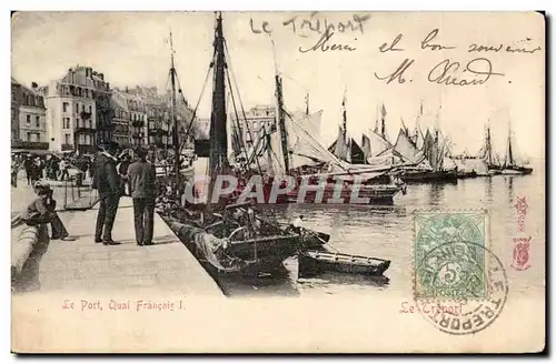 Cartes postales Le port Quai Francois lLe Treport Bateau