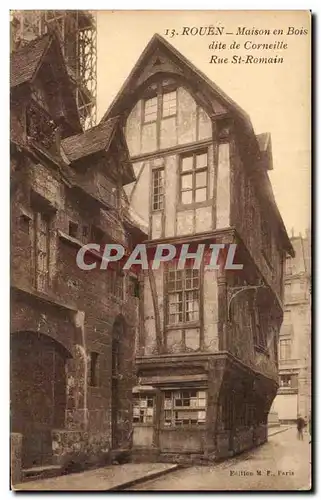 Cartes postales Rouen Maison en Bois dite de Corneille Rue St Romain