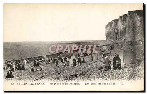 Cartes postales Veules Les Roses La Plage et les Falaises The Beach and the Clifls