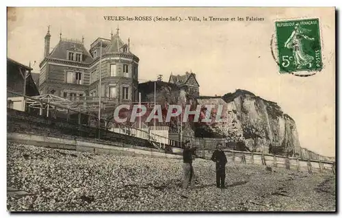 Cartes postales Veules les Roses Villa la Terrasse et les Falaises