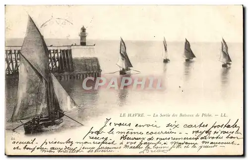 Cartes postales Le Havre La Sortie des Bateaux de Peche