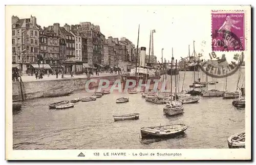 Ansichtskarte AK Le Havre Le Quai de Southampton Bateaux