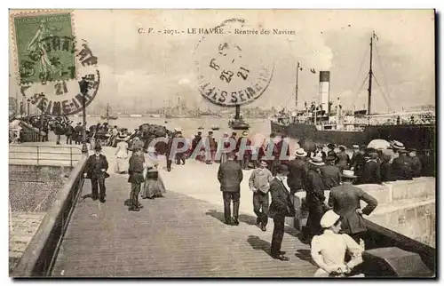 Cartes postales Le Havre Rentree des Navires Bateaux