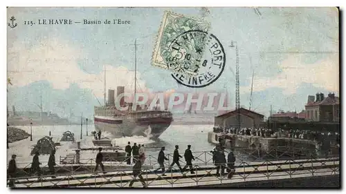 Cartes postales Le Havre Bassin de I Eure Bateau