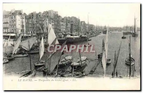 Cartes postales Le Havre Perspective du Graud Quai Bateau