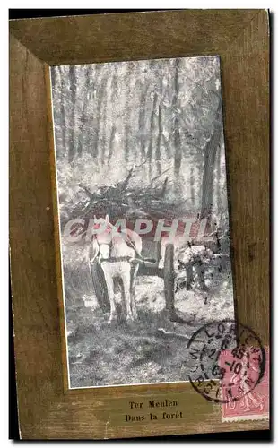 Cartes postales Ter Meulen Dans la Foret Attelage cheval ramassant du bois dans la foret