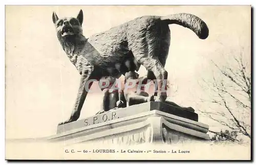 Cartes postales Lourdes Le Calvaire Ier station La Louve Wolf