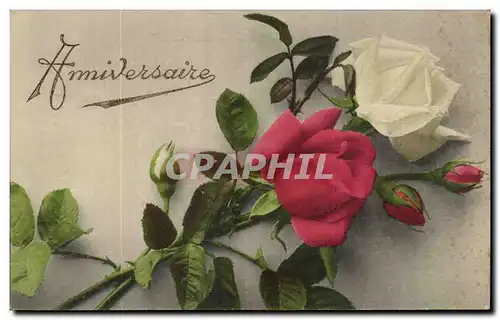 Cartes postales Fantaisie Fleur Anniversaire