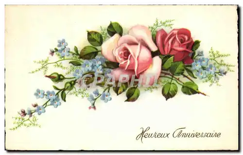 Cartes postales Fantaisie Fleur Heureux Anniversaire