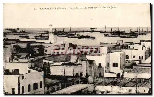 Cartes postales Maroc Casablanca Vue generale du Port avec la Grande Jetee