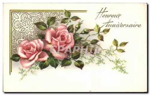 Cartes postales Fantaisie Fleurs Anniversaire