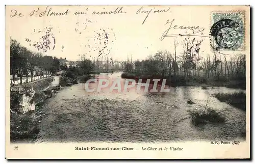 Ansichtskarte AK Saint Florent Sur Cher Le Cher et le Viaduc