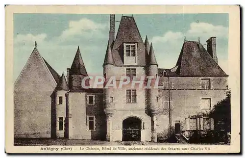 Cartes postales Aubigny Le Chateau Hotel de Ville ancieune residence des stuarts sou Charles