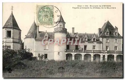 Cartes postales Environs de Vierzon Facade principale du Chateau de la Beuvriere