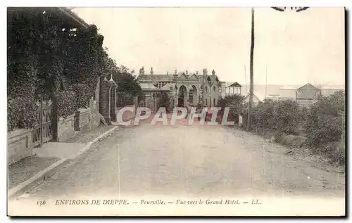 Cartes postales Environs De Dieppe Pourville Vue vers le Grand Hotel