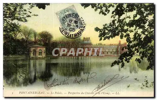 Cartes postales Fontainebleau Le Palais Perspective du Chateau et de I Etang