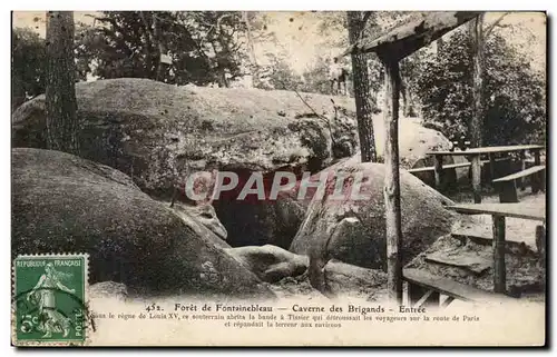 Ansichtskarte AK Foret de Fontainebleau Caverne des Brigands Entree